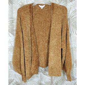 Time & Tru Gold Open Front Cardigan‎ Fall Sweater Long Sleeve Size XXL (20)